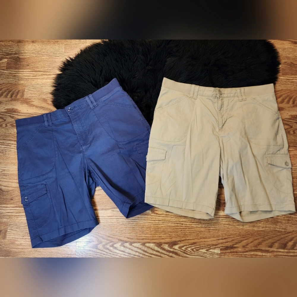 Set of 2 - Lee Relaxed Fit Mid Rise Cargo Shorts Women's Size 16 Medium